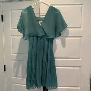 ASOS Maternity teal flutter sleeve dress NWT